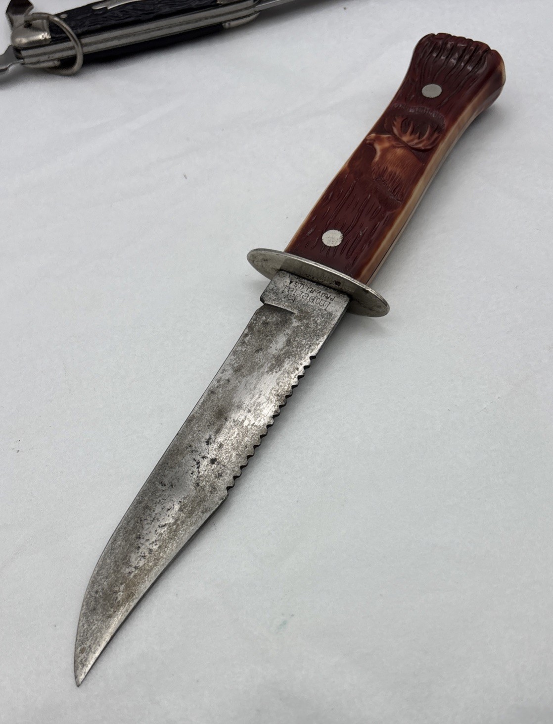 Vintage Imperial Stag Head Series Fixed Blade Hunting Knife & Pocket Knife
