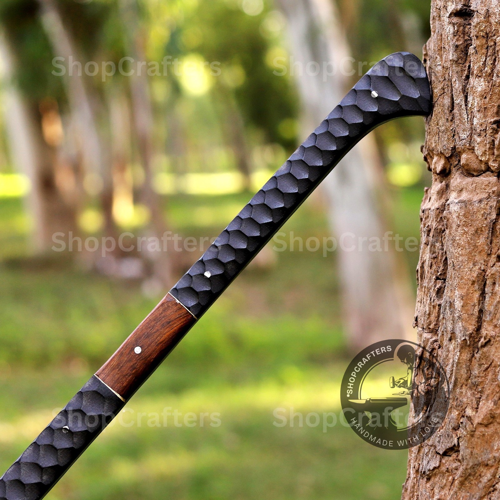 CUSTOM HANDMADE HIGH CARBON STEEL BOAR HUNTING SPEAR WITH LEATHER SHEATH