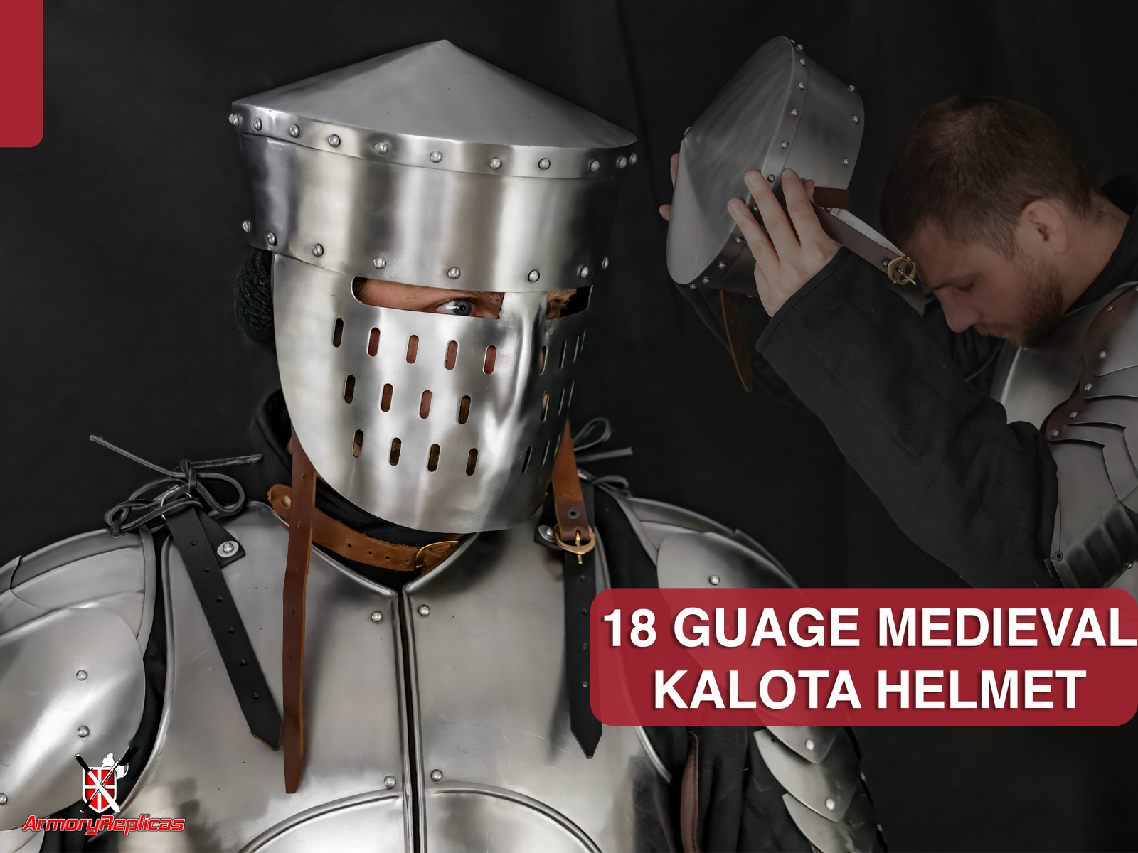Kalota Helmet Medieval Armor 18 Gauge Steel Great Knight Templar Helmet Replica