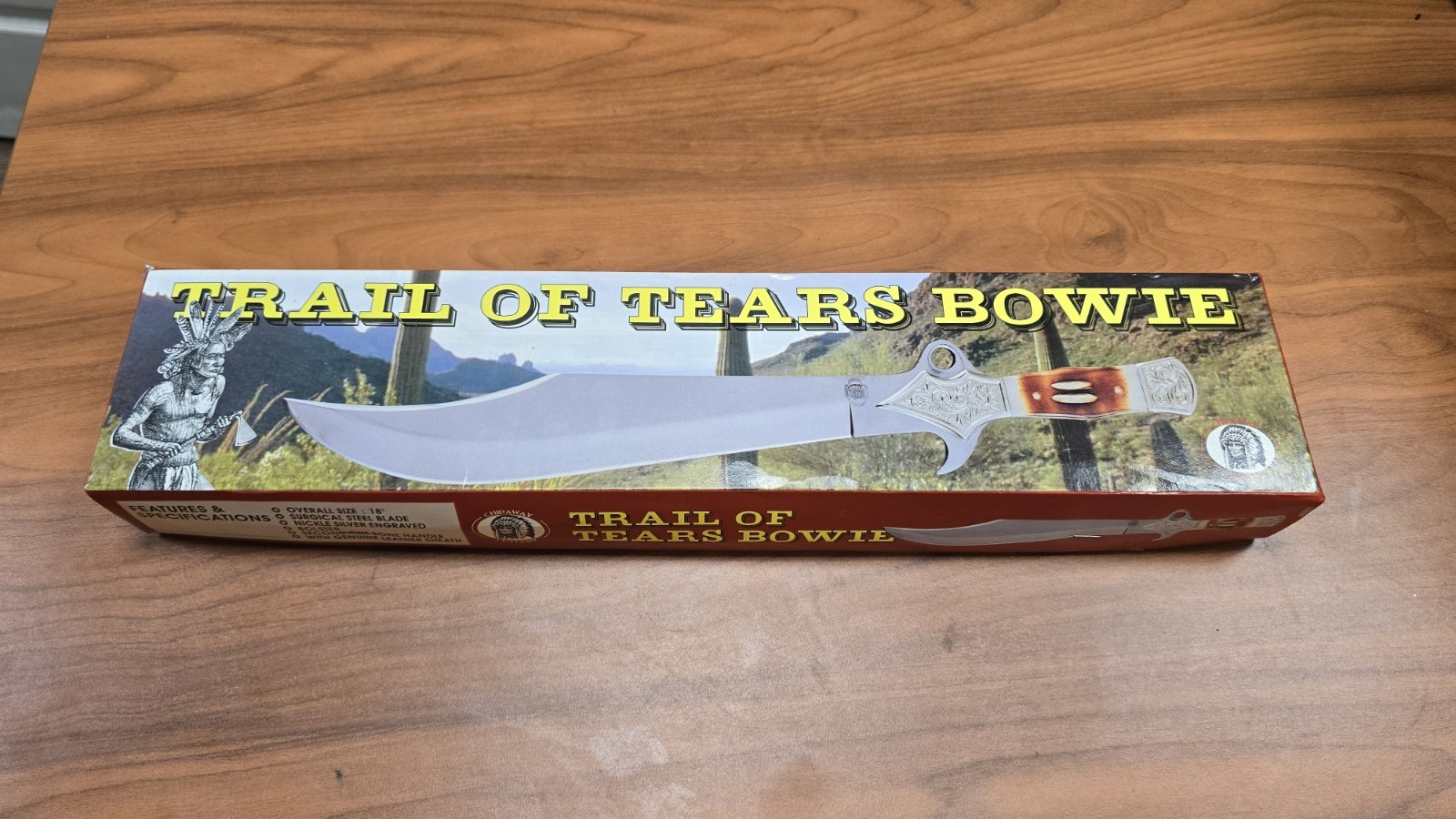 «Trail of Tears Bowie» knife branded by Chipaway Cutlery