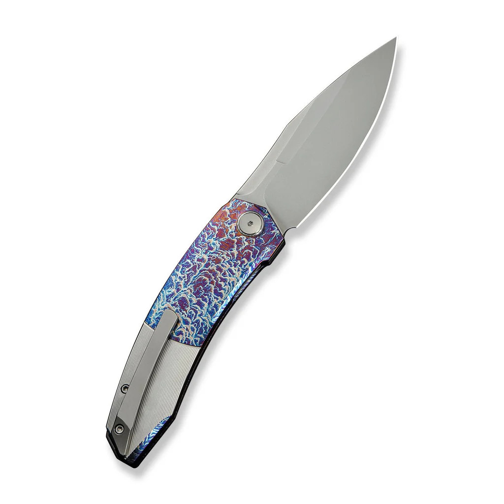 WE Knife Sine Wave 23069B-4 Flamed Satin Titanium M390 Stainless Steel Knife