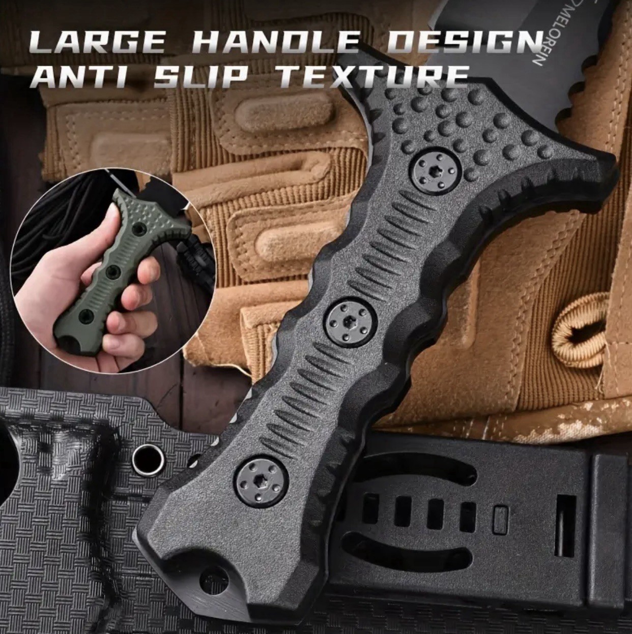 Tactical Knife Survival with Sheath Fixed Blade 8CR13 Steel Blade Hunting Knife