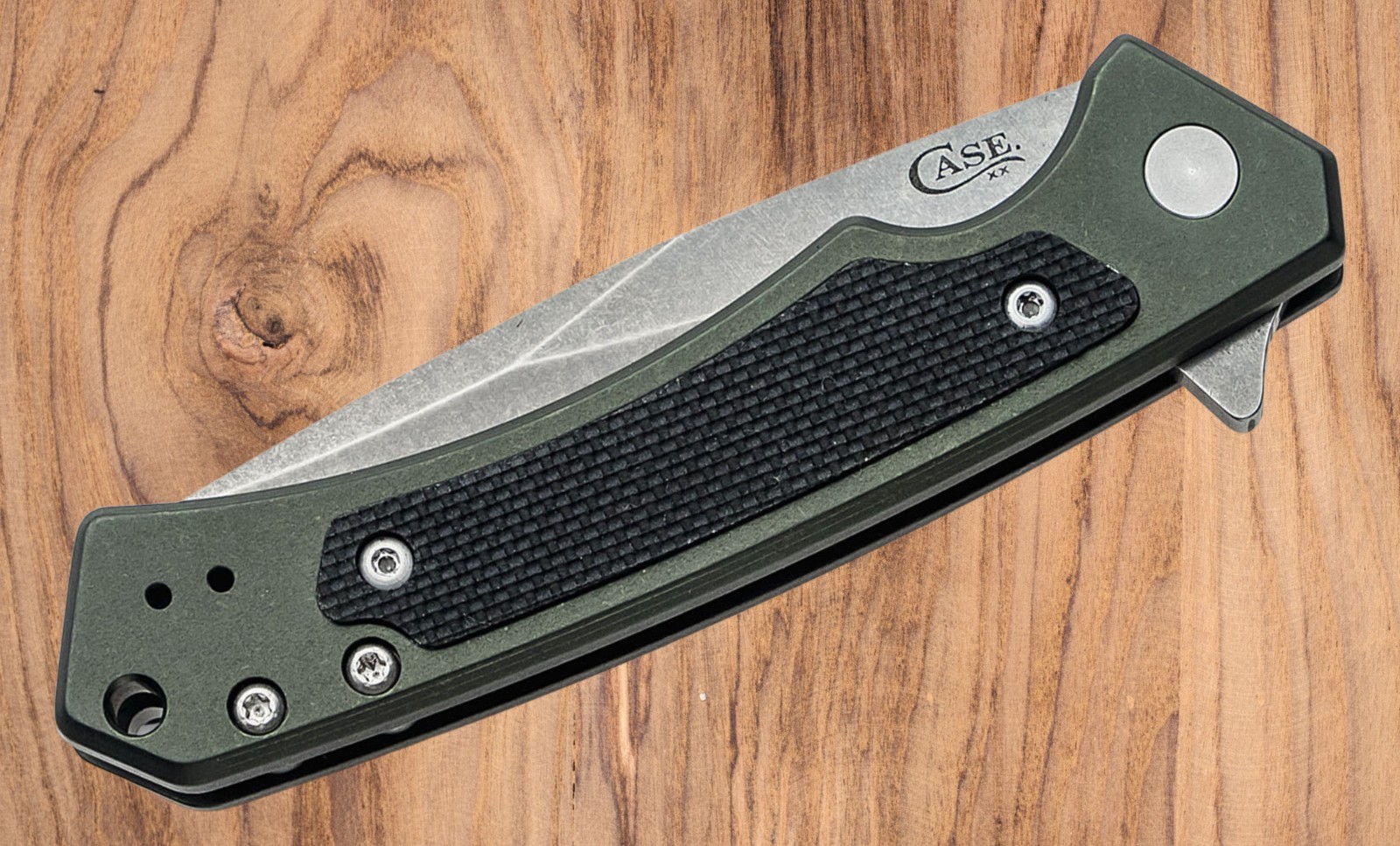 CASE XX 25883 MARILLA FLIPPER KNIFE CPM-S35VN OD GREEN ALUMINUM with G10 INLAY