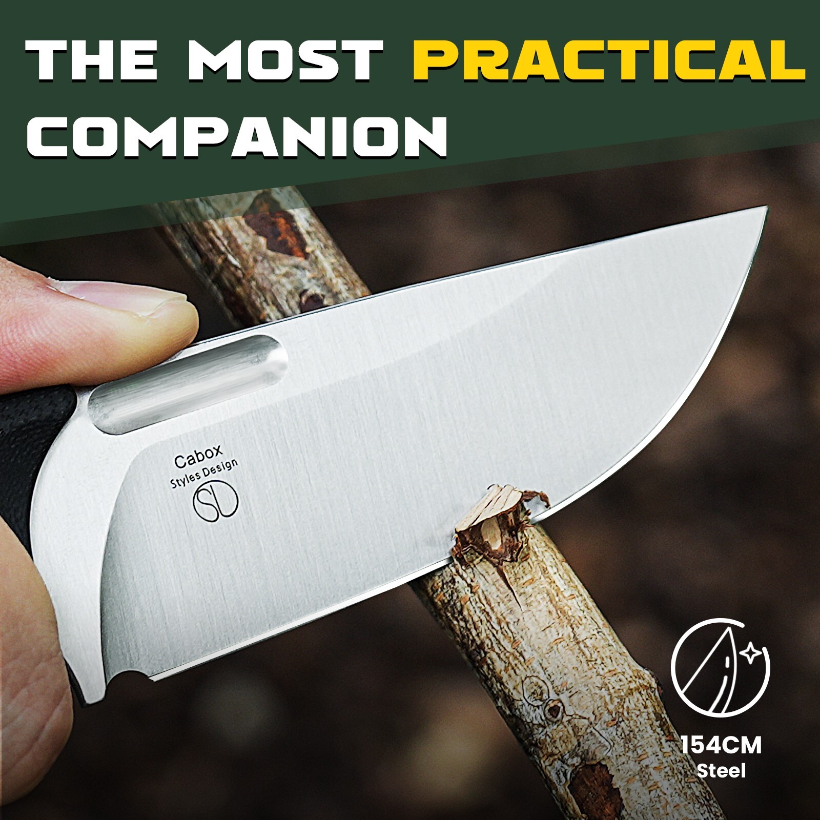 Kizer Cabox Drop Point Fixed Blade Knife G10 Handle 154CM Steel Blade 1048C1