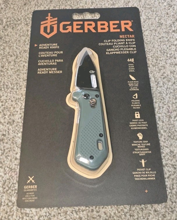 NEW Gerber Nectar Folding Pocket Knife 440A Stainless Steel Plain Edge