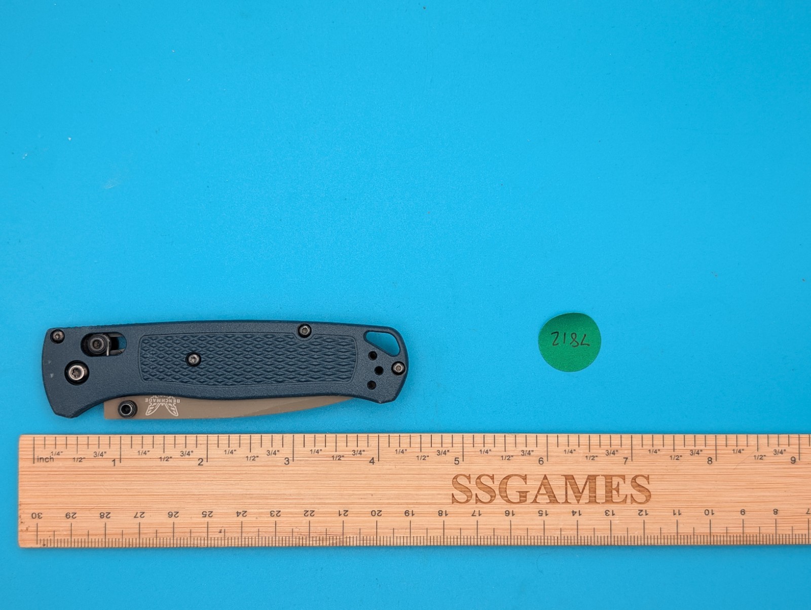 Benchmade 535FE-05 Bugout Knife Crater Blue Grivory Handle S30V Folding Knife