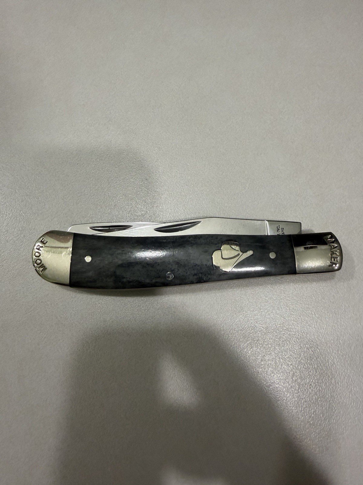 Moore Maker 5202 HAT 2023 Gray Bone Handle Trapper 2-Blade