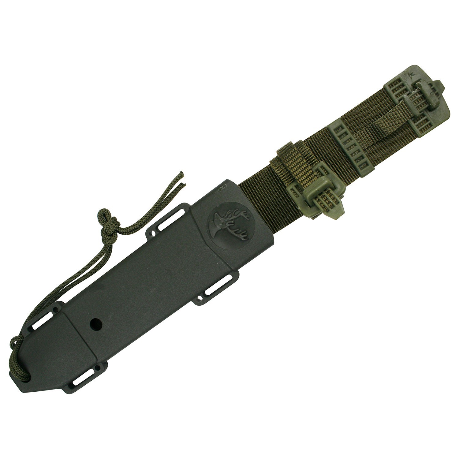 12″ Survivor Fixed Blade Knife-Rubber Handle and Molded Sheath with Belt Loop