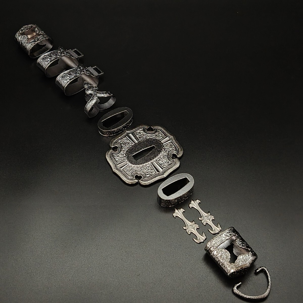 Brand New Japanese Tachi Sword Koshirae Fittings Set Tsuba Menuki Alloy Hardware