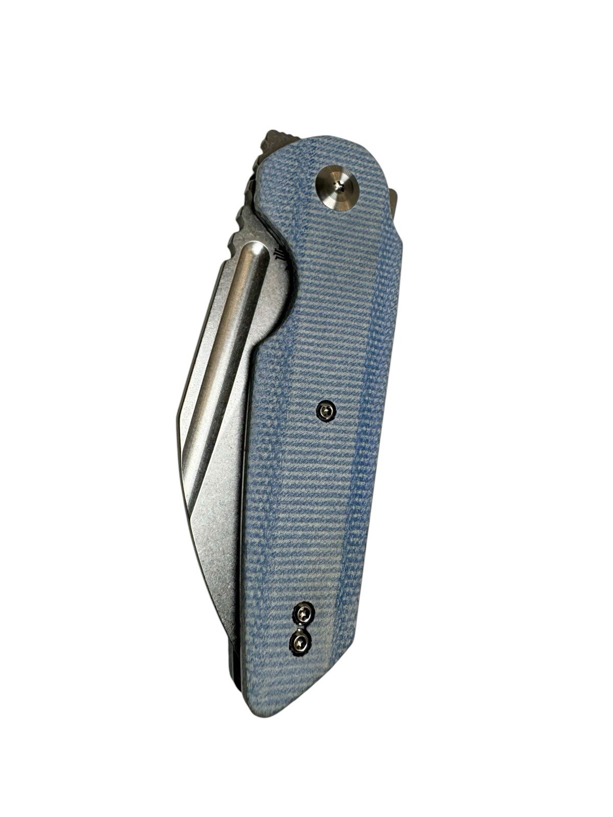 Tenable Rafe L Folding Knife Blue Micarta Handle Stonewashed SS Blade New