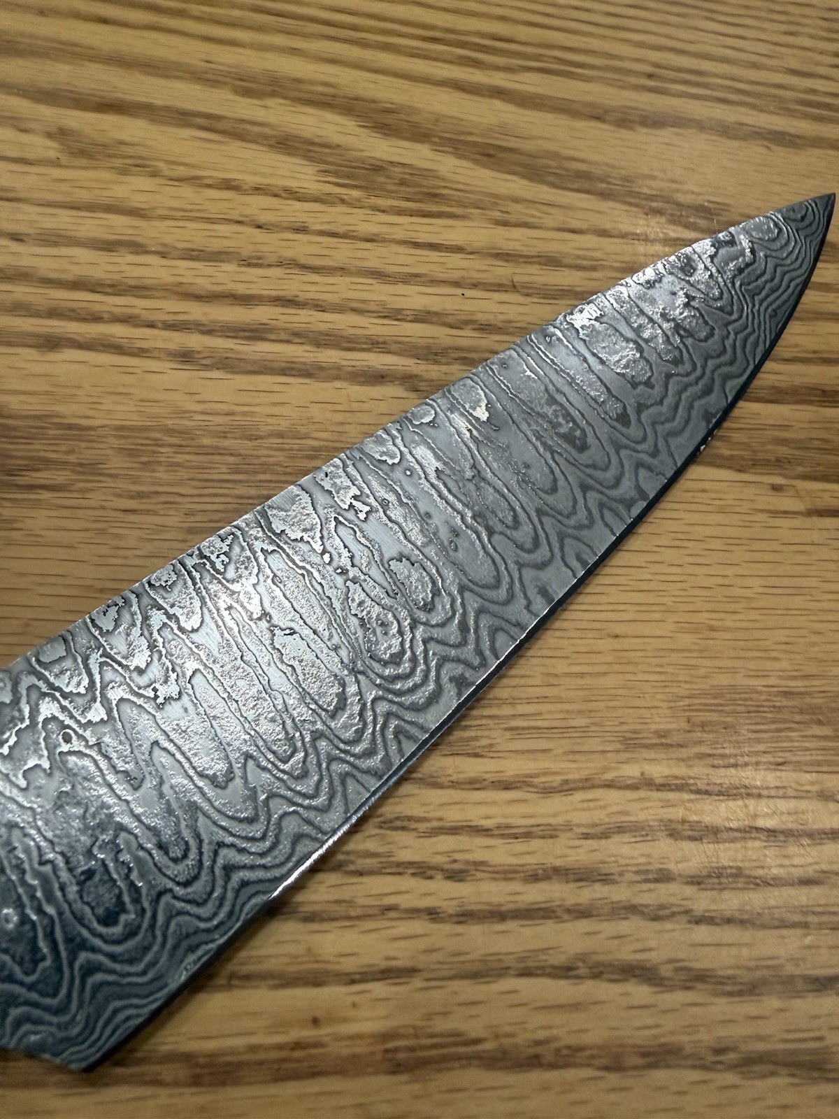 Damascus Steel Chief’s Knife with Turquoise Handle Full Tang Blade