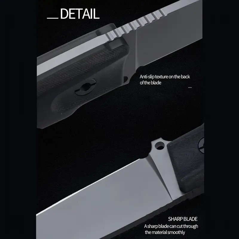New 9.25″ Tactical Fixed Blade Knife Deluxe Carbon Fiber Sheath 4.5″ Tanto Blade