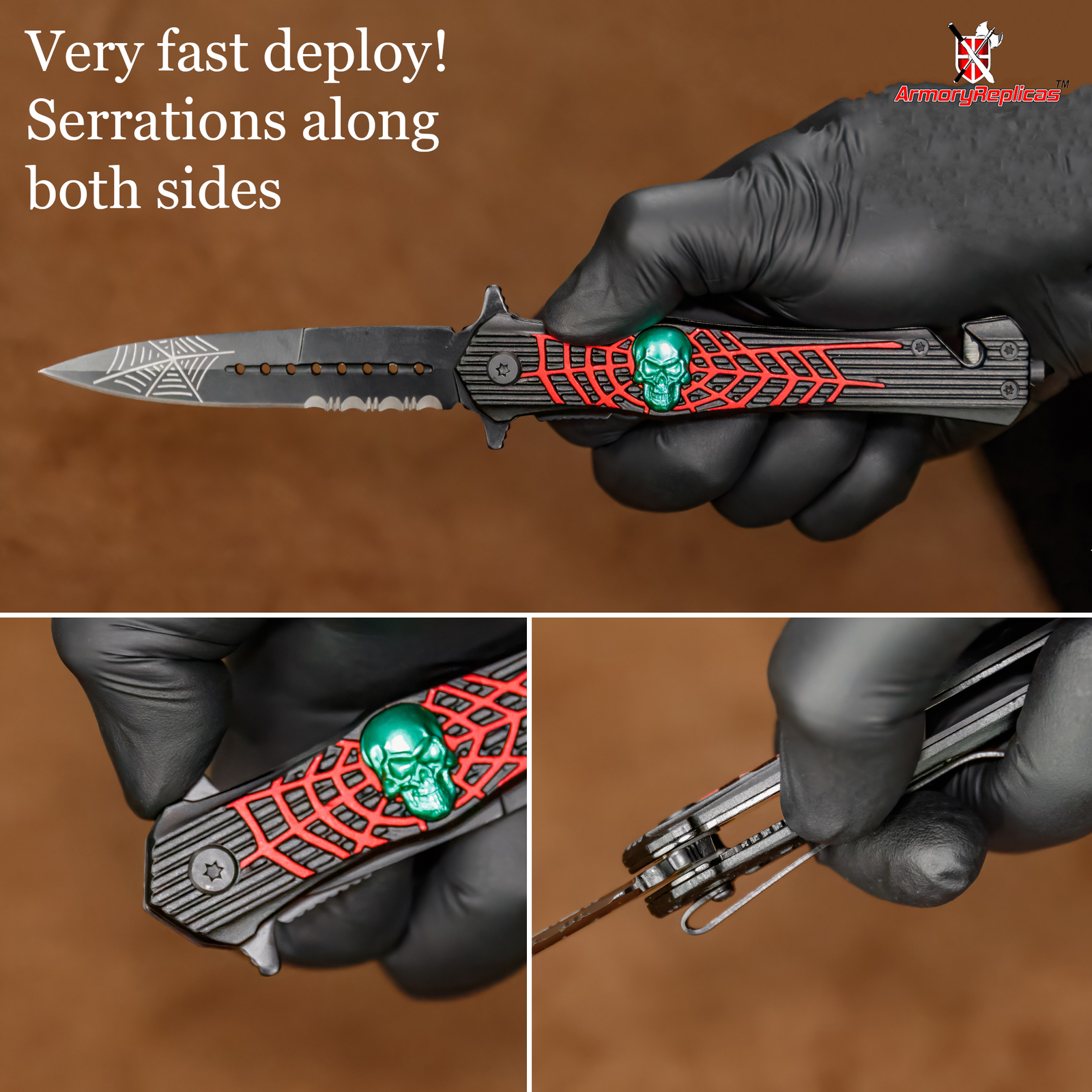 Deadly Web Weaver Assisted Fantasy Stainless Steel Foldable Pocket Knife