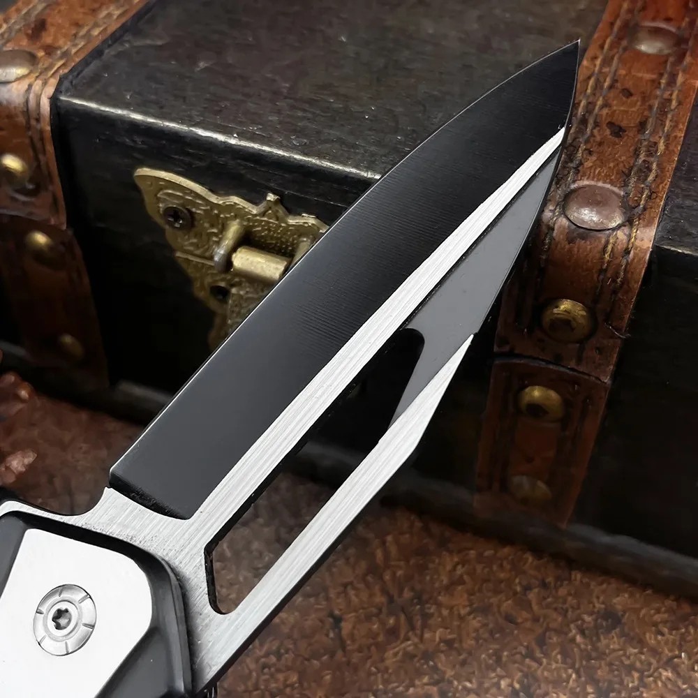 8.2”Wood Black Tactical Spring Assisted Open Blade Folding Pocket Knife Hunting