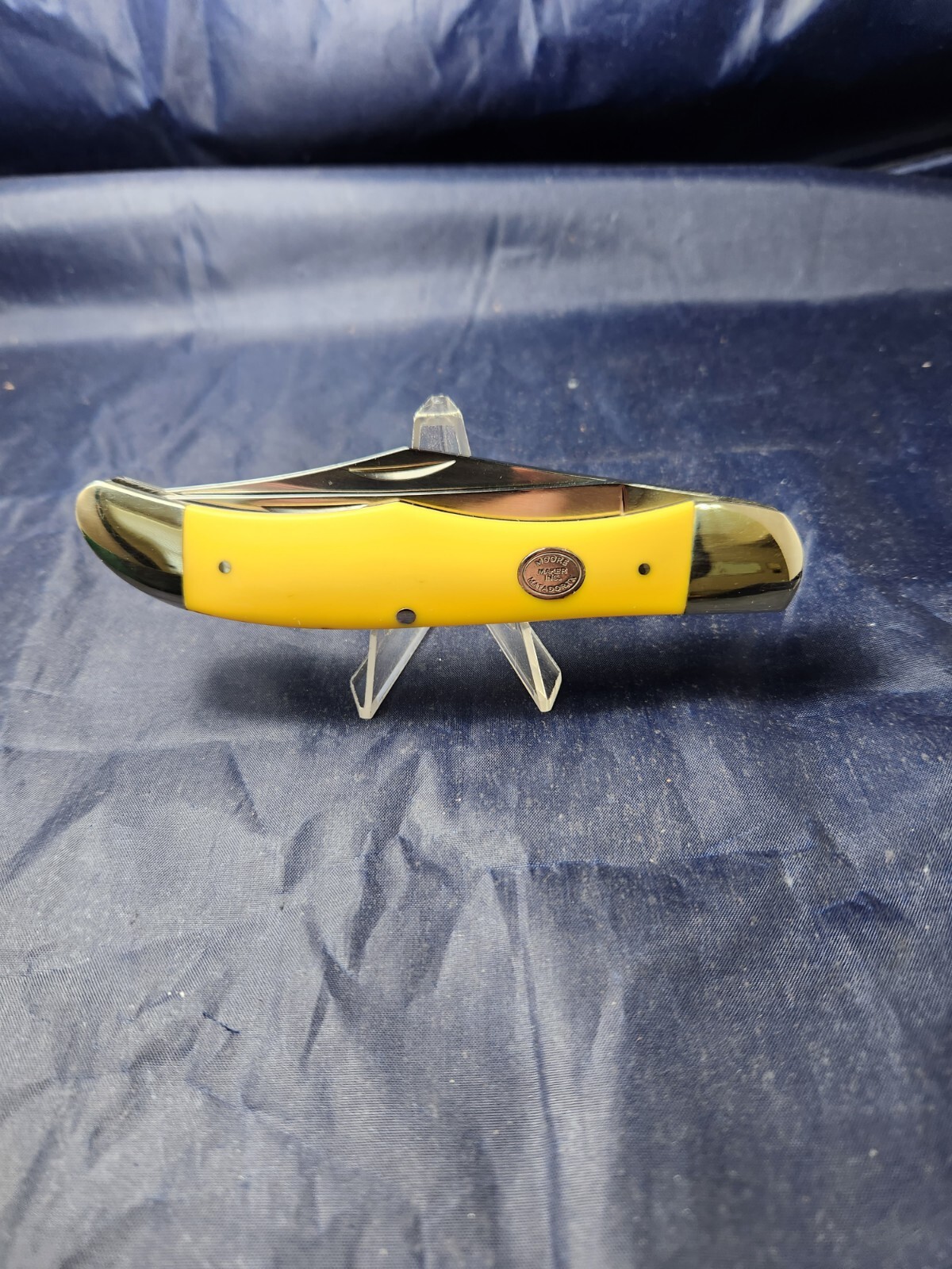 Moore Maker USA 3239FH Folding Hunter Knife Yellow Delrin Handles NEW