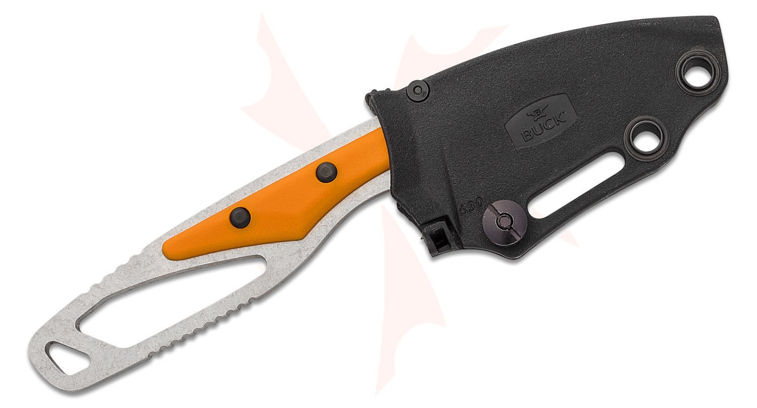 Buck 630 PakLite 2.0 Hide Fixed Blade Knife Orange Drop Point Sheath 0630ORS-Box