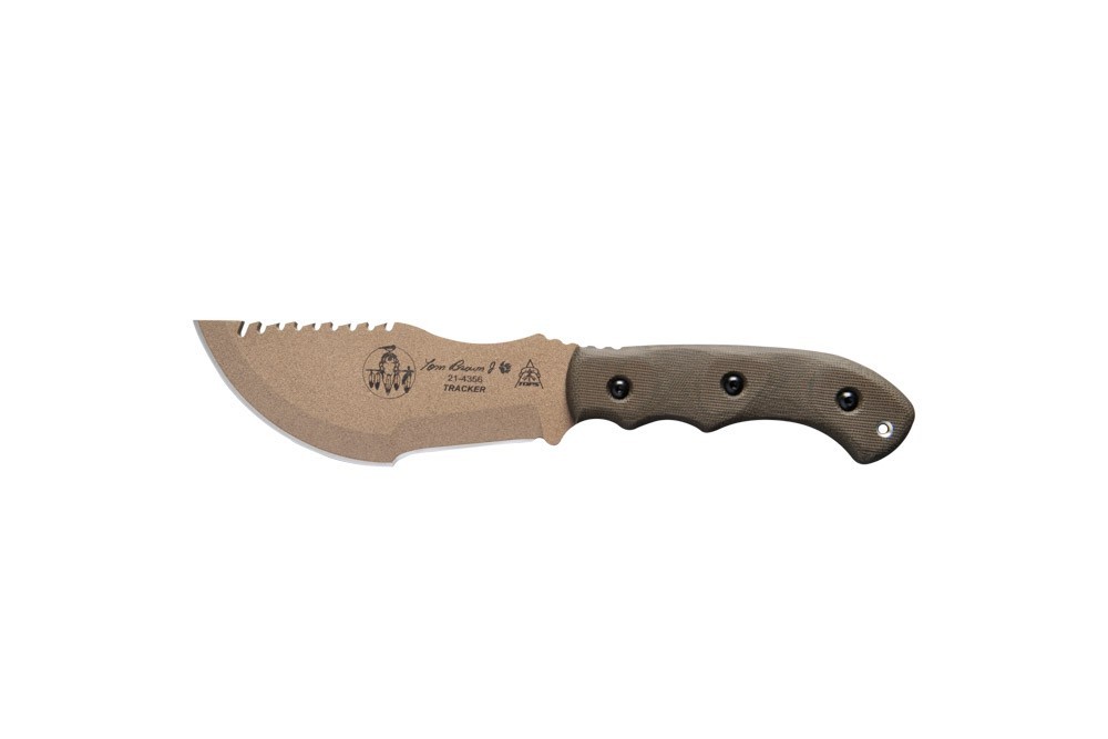 TOPS Tom Brown Tracker #1 Coyote Tan Fixed Blade 1095 Survival Knife