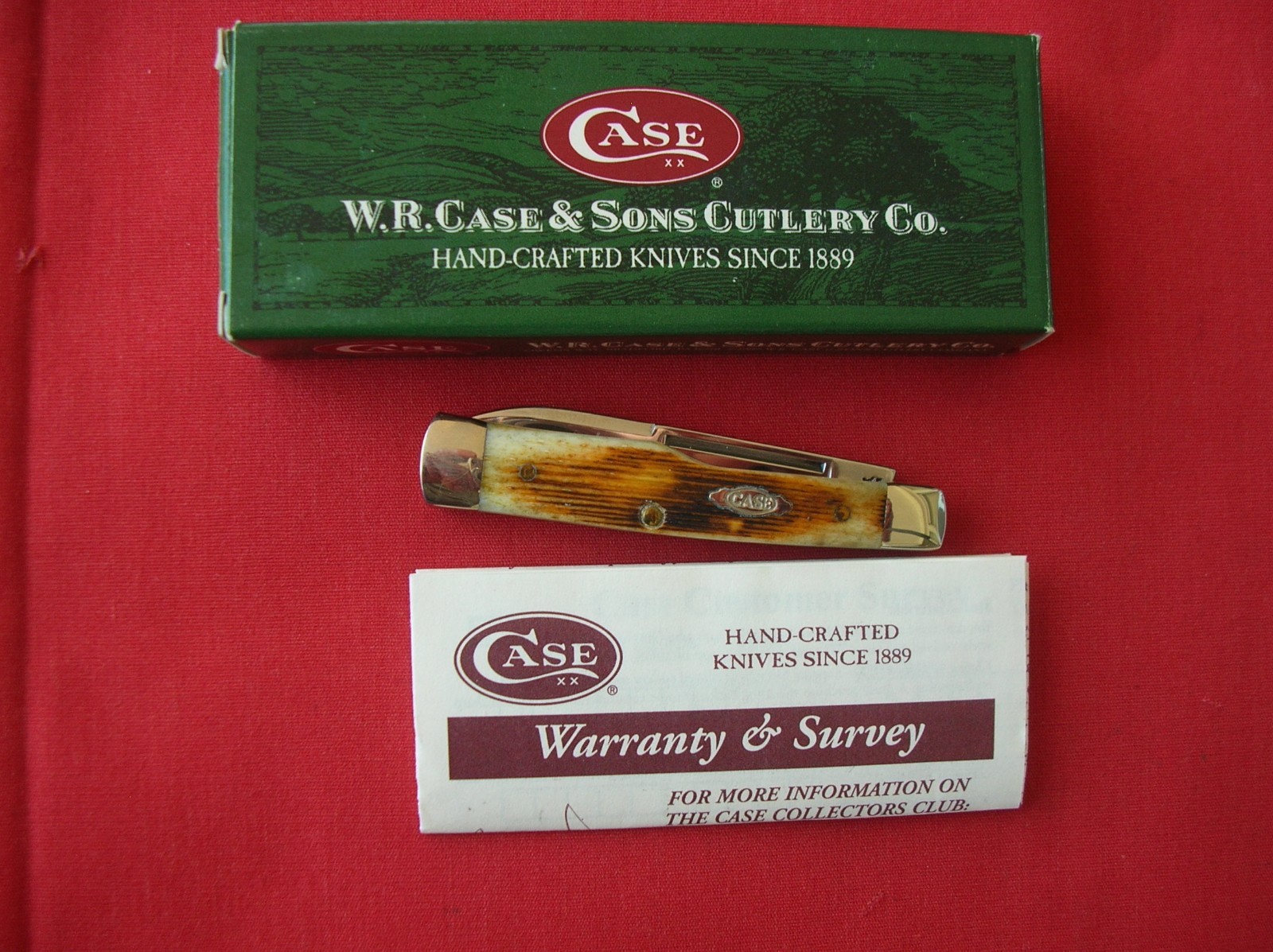 CASE XX 6215 GUNSTOCK BROWN ANTIQUE BARN WOOD BONE HANDLES 2005 KNIFE J