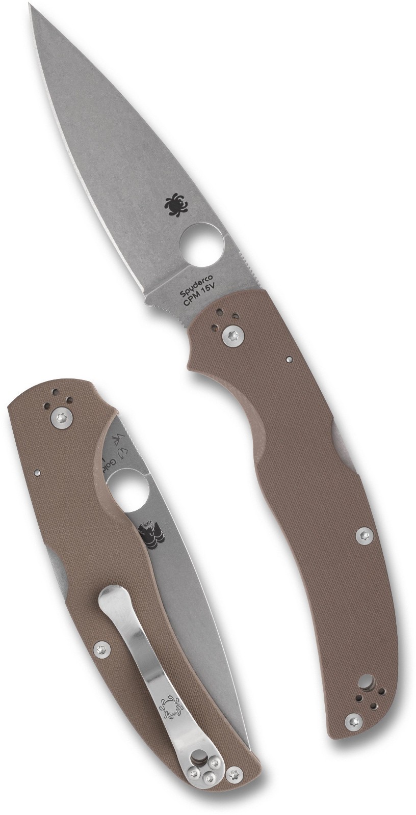 Spyderco Native Chief Sprint Run, Brown G-10 Handles, CPM 15V Steel, C244GPBN15V