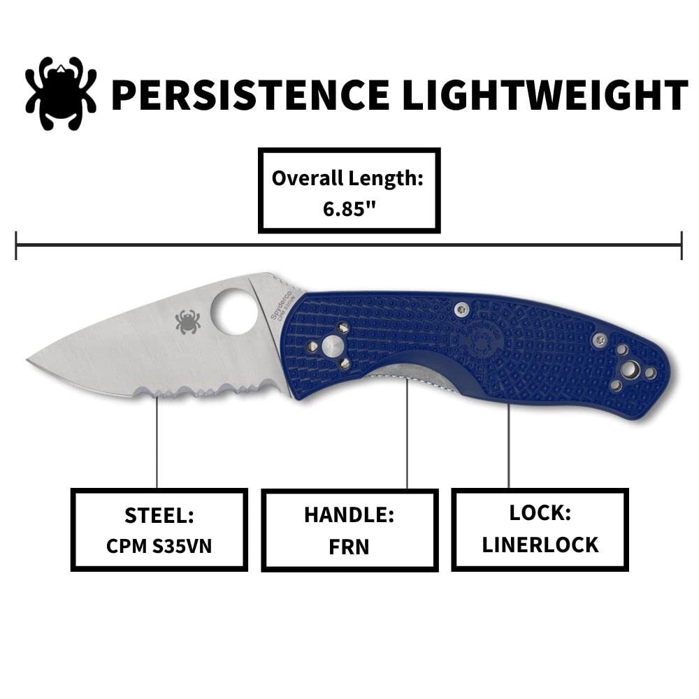 Spyderco Persistence Lightweight Folding Pocket Knife with 2.75 Inch CPM S35VN