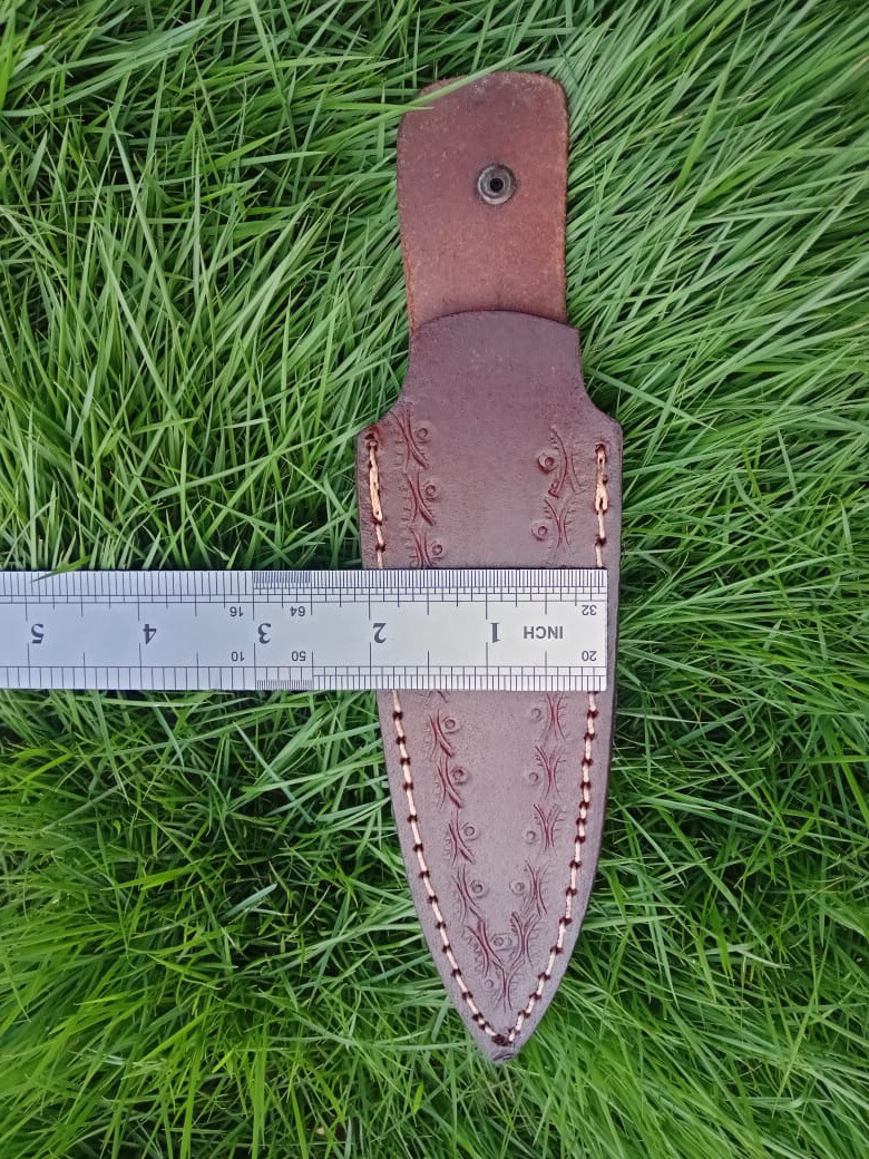 5.5”Fixed Double Edged Dagger Blade Leather Sheath / Holster /vertical Knife