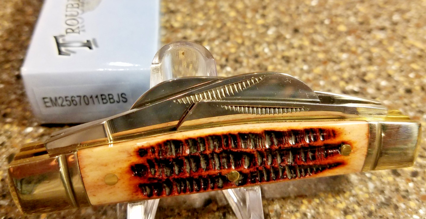 Troublesome Creek , 7011BBJS, Congress Second Cut Brown Jigged Bone, 3-5/8″, NEW
