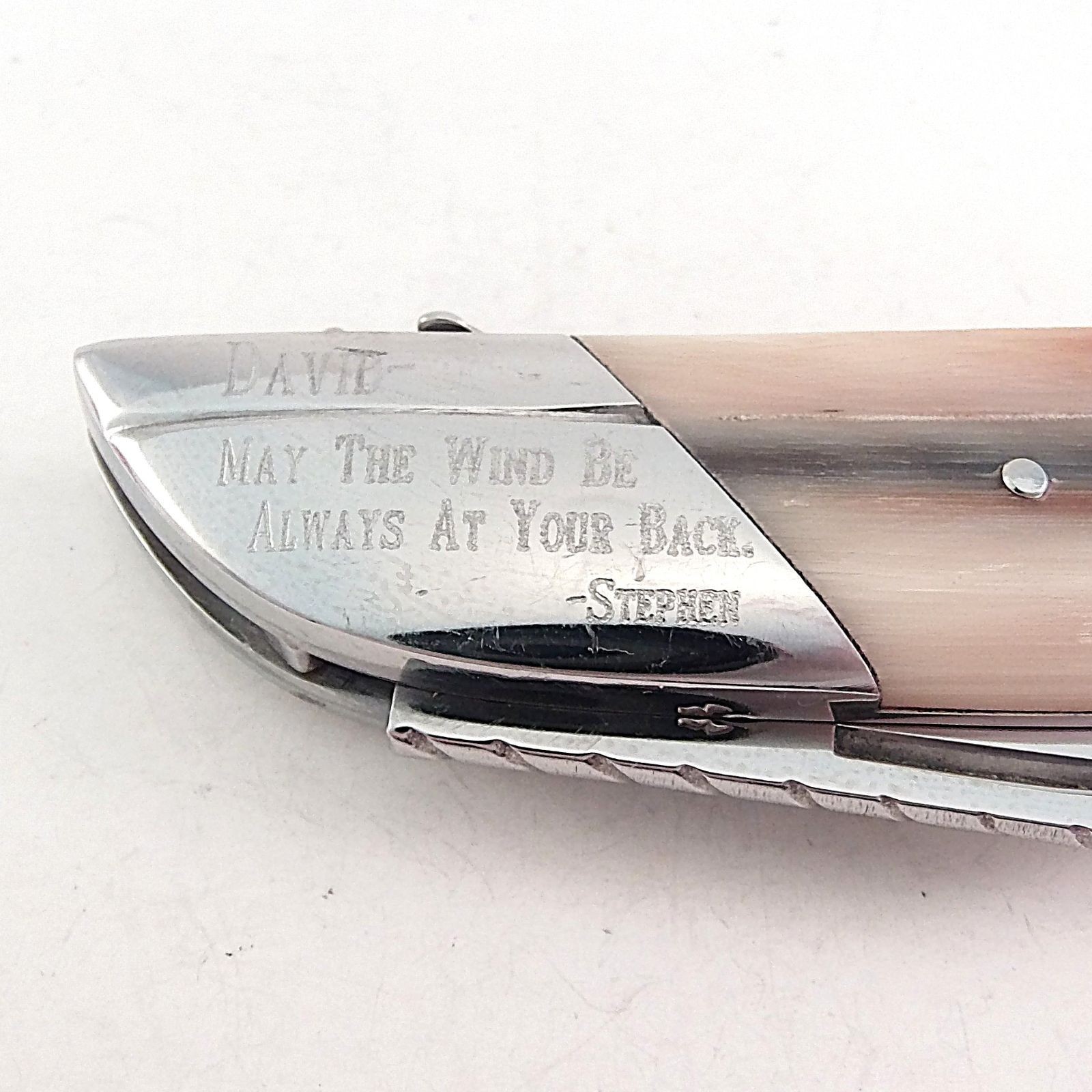 Florinox Le Mediterranee Horn Pocket Knife 12C27 Stainless Steel French Anchor
