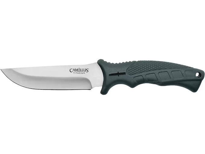 Camillus® Titanium 9.5″ Drop Point Hunter Fixed Blade 4.5″ Knife / Nylon Sheath