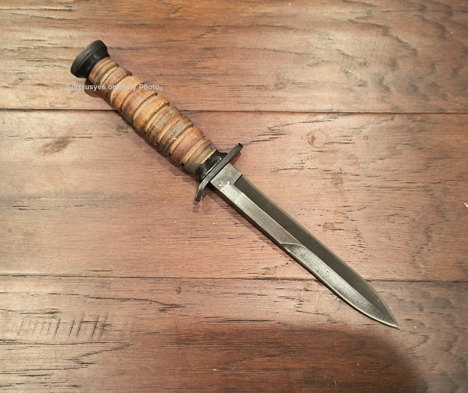 WWII Knife M3 Reproduction Stacked Leather Grip Dagger World War II Replica NEW