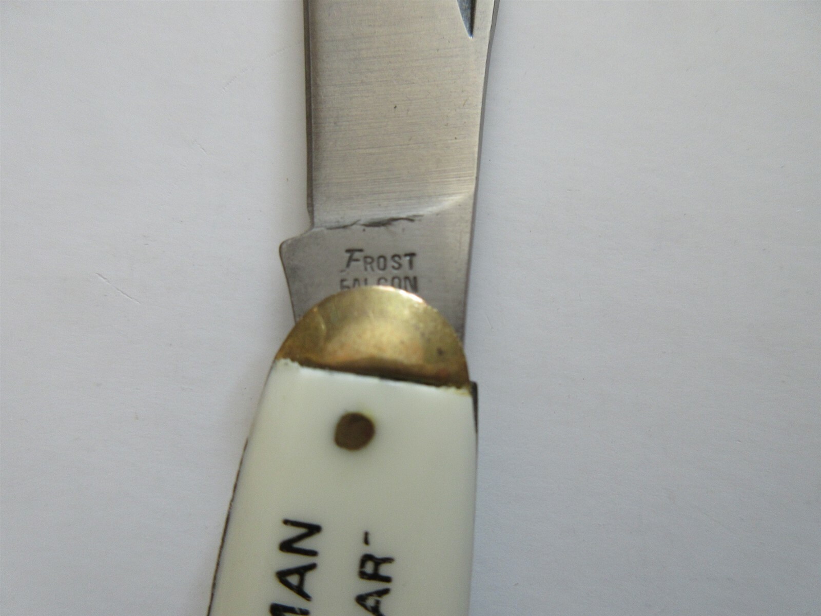VINTAGE AMERICAN LAWMAN «Let None Live In Fear» POCKET KNIFE FROST FALCON