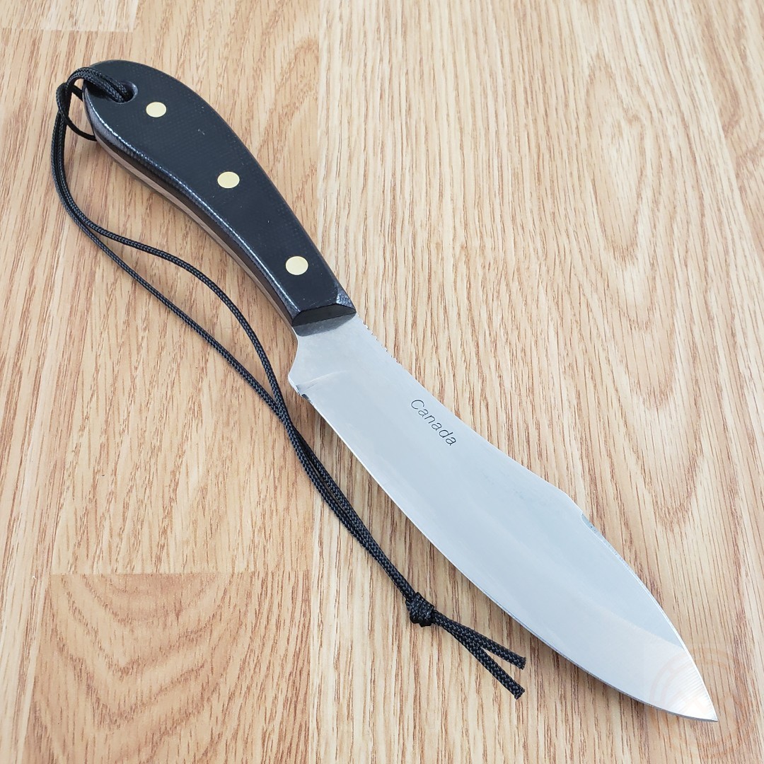 Grohmann Survival Fixed Knife 5.5″ Carbon Steel Full Tang Blade Micarta Handle