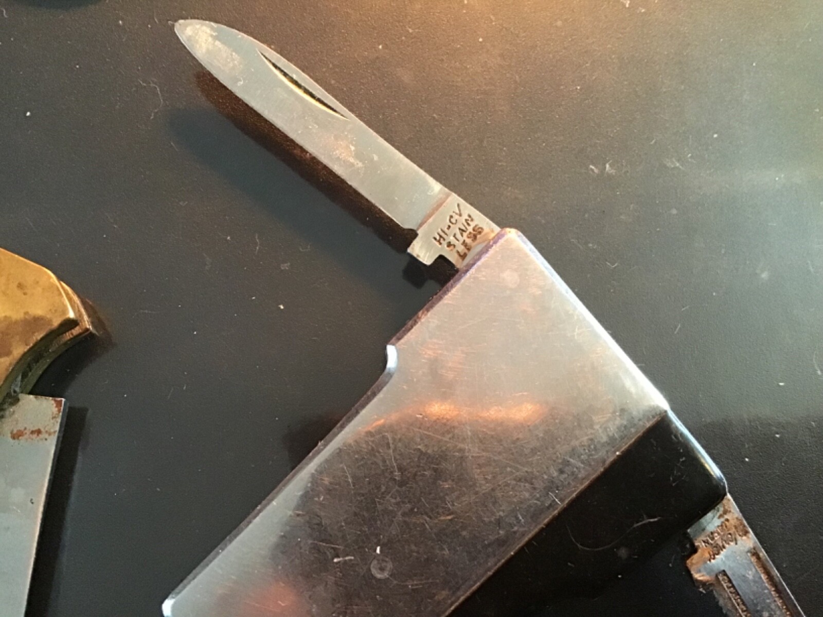 3 Vintage HI-CV Verros money clip pocket knife+Bonus~Pakistani Lock-back+Knives