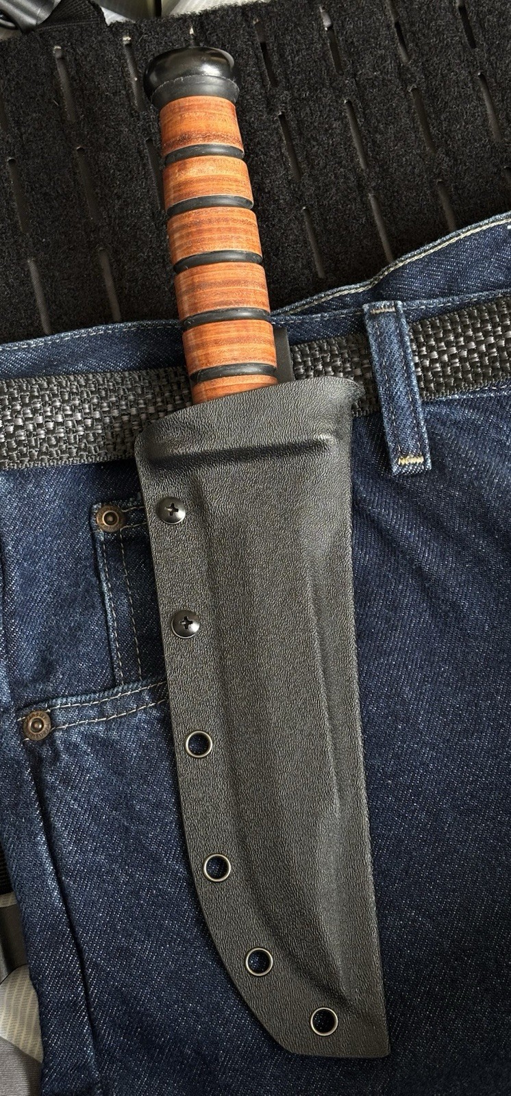 13” Kbar Style Combat Knife Military Marines Kydex Sheath Horizontal Carry Black