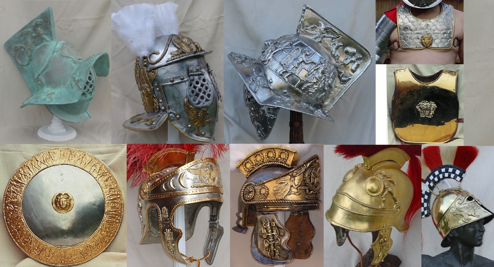 acient Roman Greek Griffen Griffin decoration helmet breastplate armor cold cast