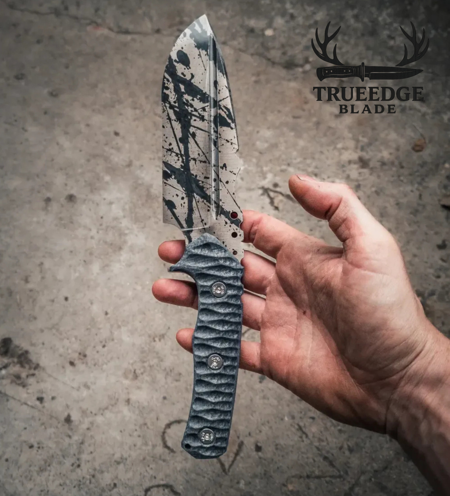 Custom Handmade Full Tang Outdoor Utility Tool Fixed Blade – Textured Gift Set