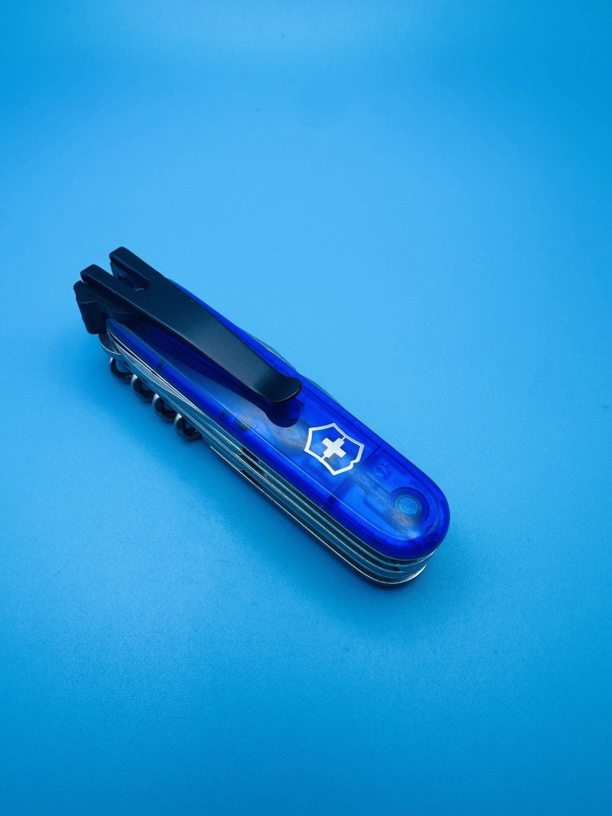Black Stainless Steel Pocket Clip Fits 91mm Victorinox Swiss Army Knife w/Screw