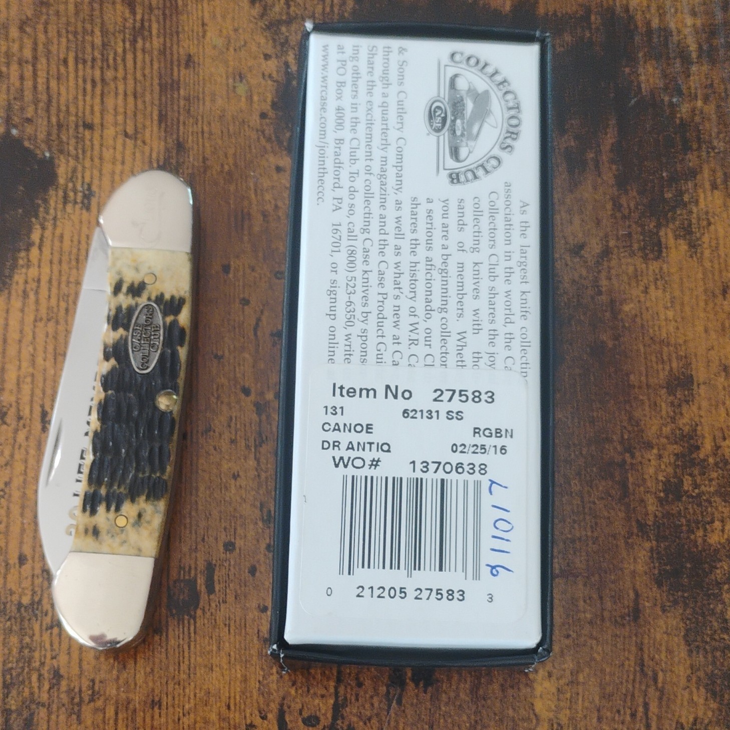 Case XX Collectors Club 2016 Canoe 62131 SS dark antique
