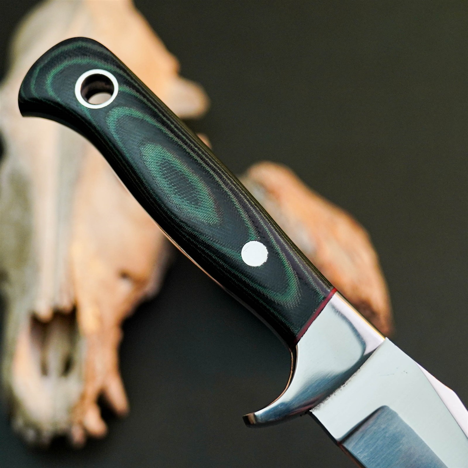 9.4″ Hunting EDC Stainless Knife Handmade Full Tang Micarta Handle + Sheath