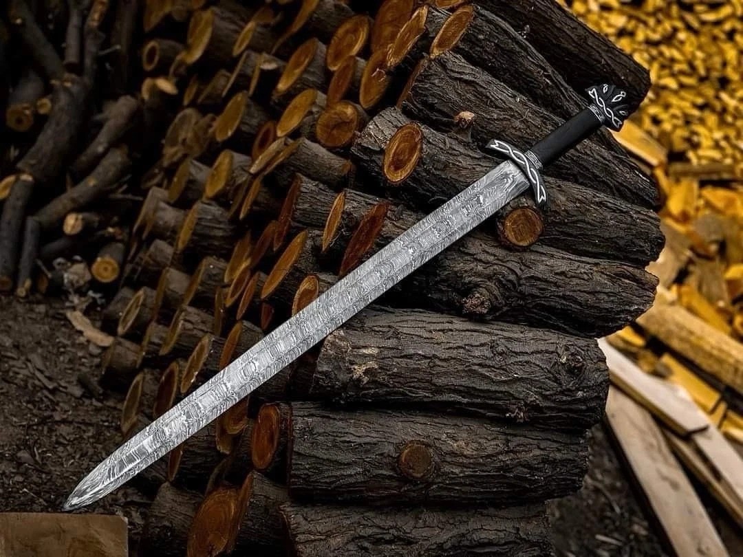 Hand Forged Damascus steel Viking Sword Sharp Battle Ready Medieval Sword
