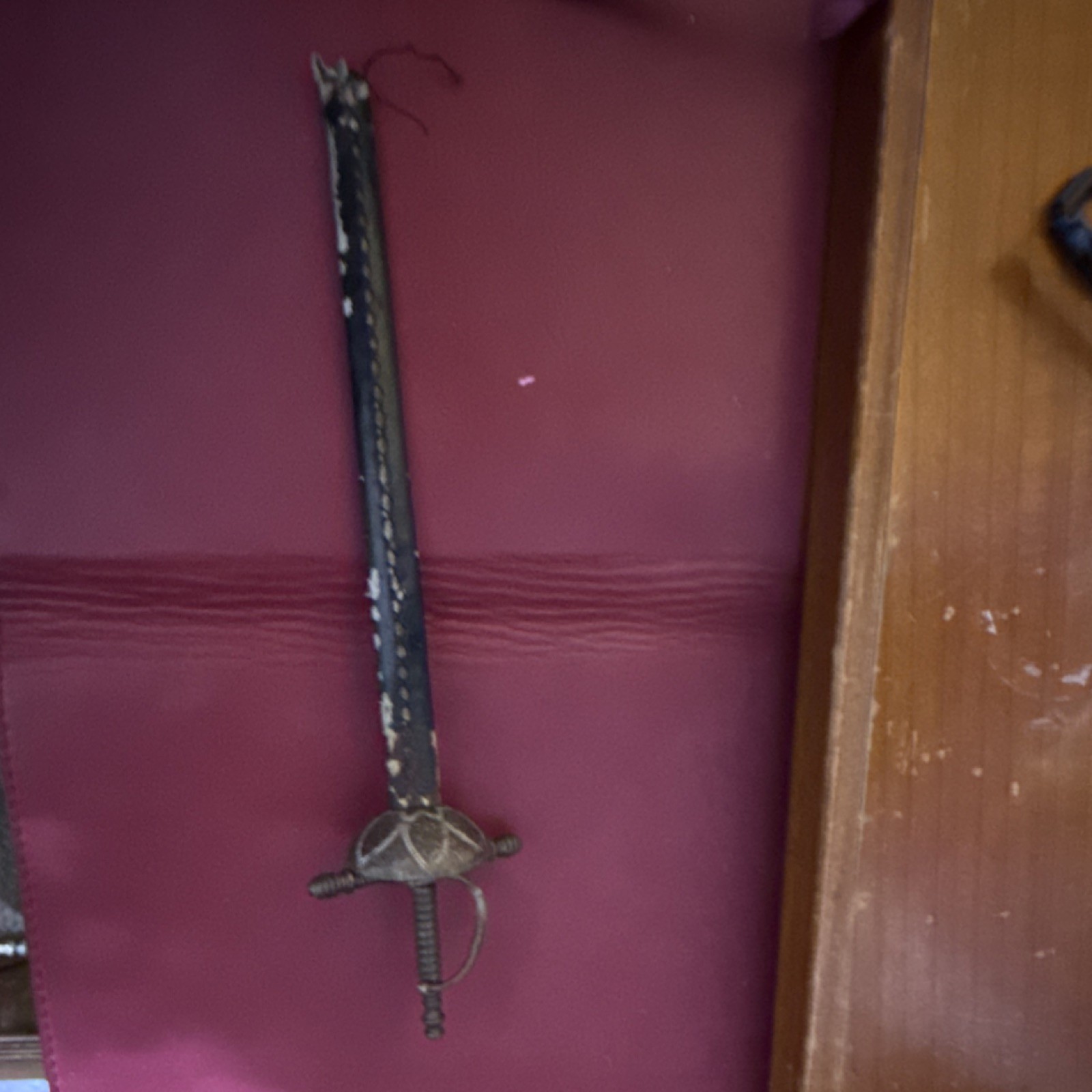 Medieval Style Rapier Sword «Letter Opener» Handed Silver Black with Scabbard