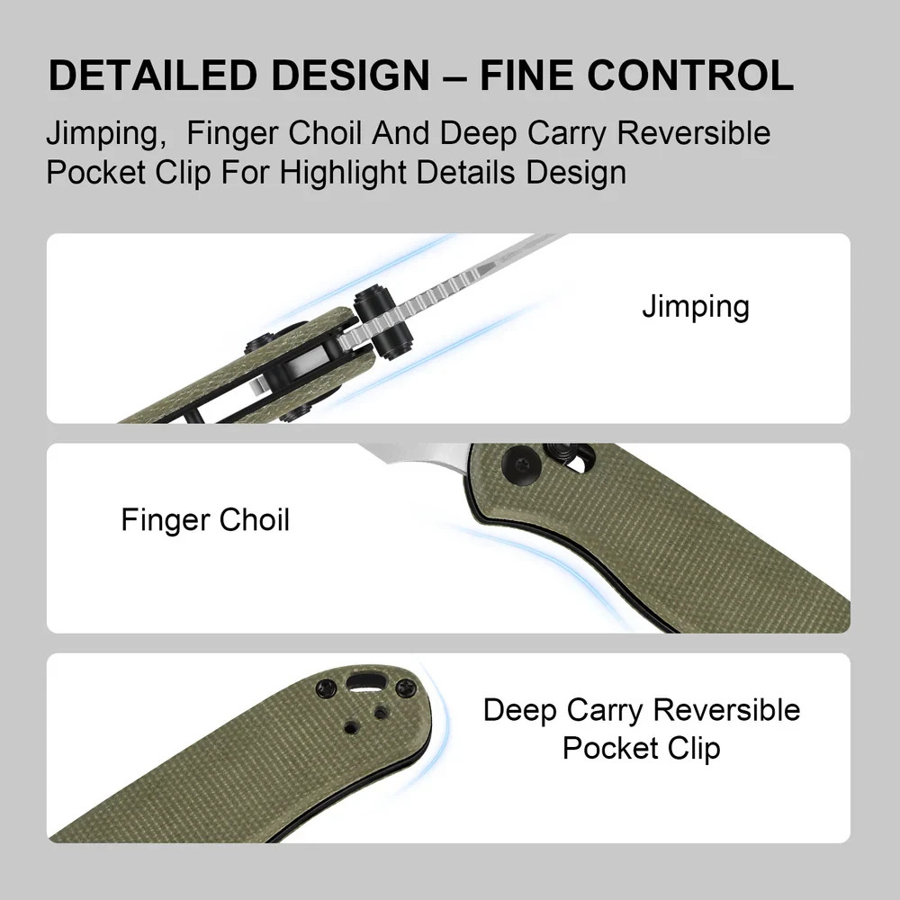 Kizer Cutlery Drop Bear 2 Folding Knife 2.88″ Nitro V Steel Blade Micarta Handle