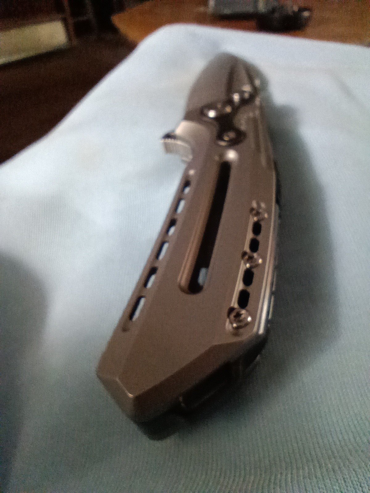 Reate T6000 Titanium Zirconium M390 Bead Blasted Knife Blade Folder Beast