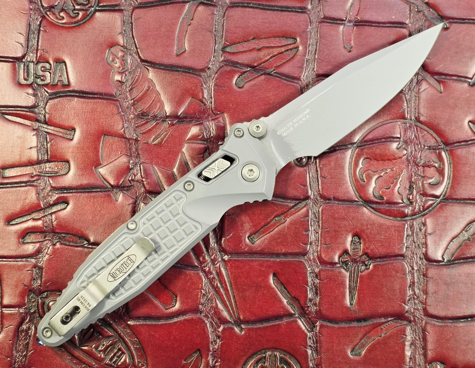 Microtech Socom RAM-LOK Manual – Cerakote Storm Grey – Frag – M390MK Blade