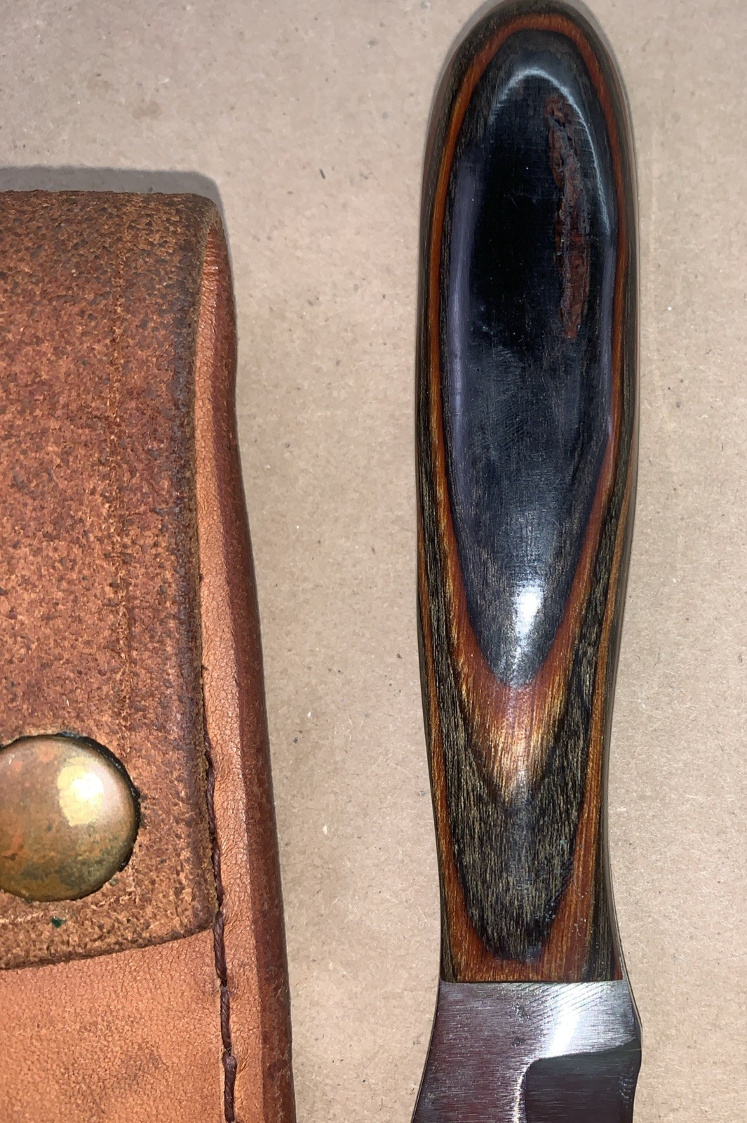 1983 Anza Trailing Point Swedge Knife 201 Original Sheath BROKEN SNAP Hand Made