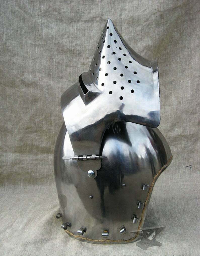 SCA HNB Helmet Steel Medieval Combat Bascinet Helmet Pig Face Helmet