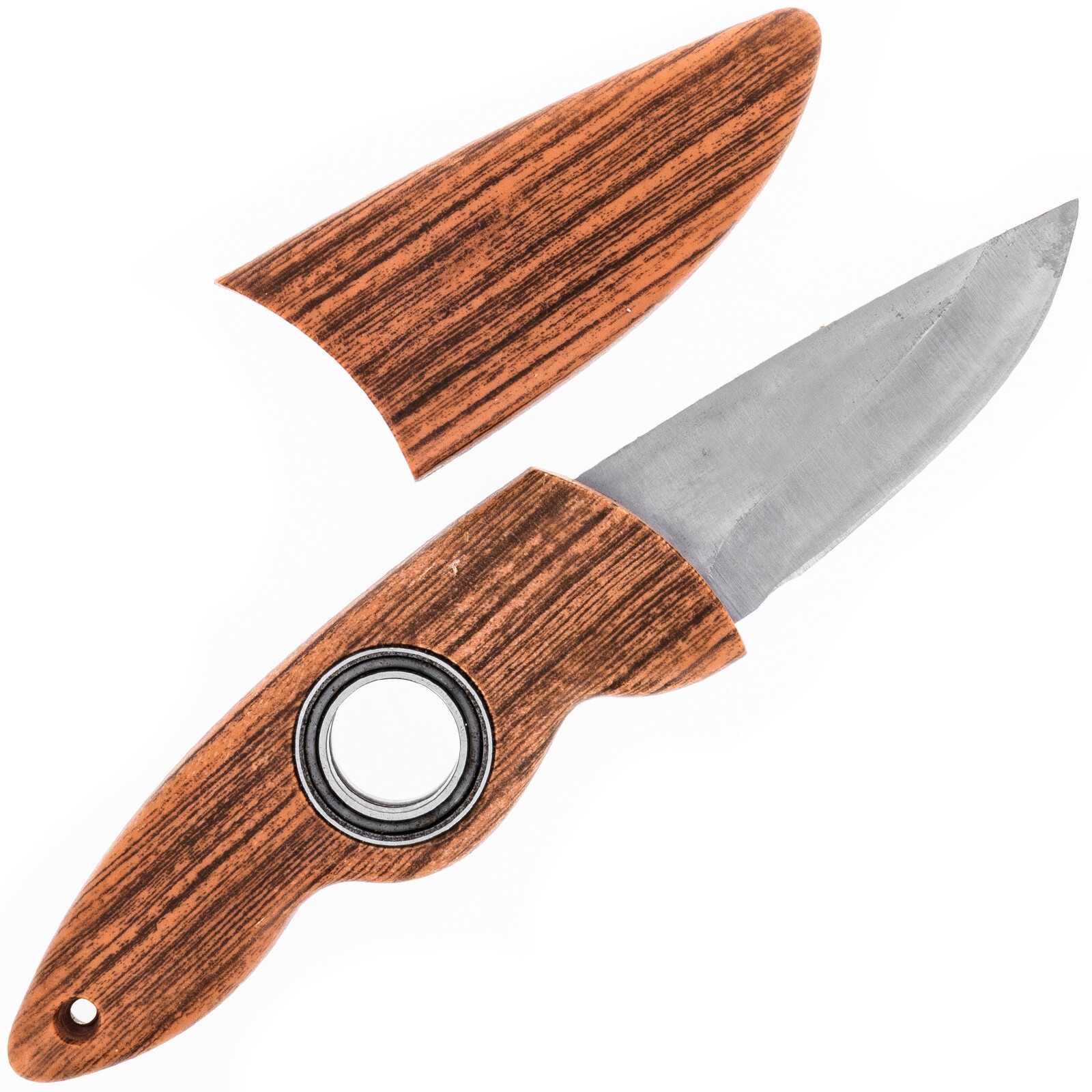 ASR Outdoor 7.5 Inch Drop Point Fixed Blade Knife with Finger Hole