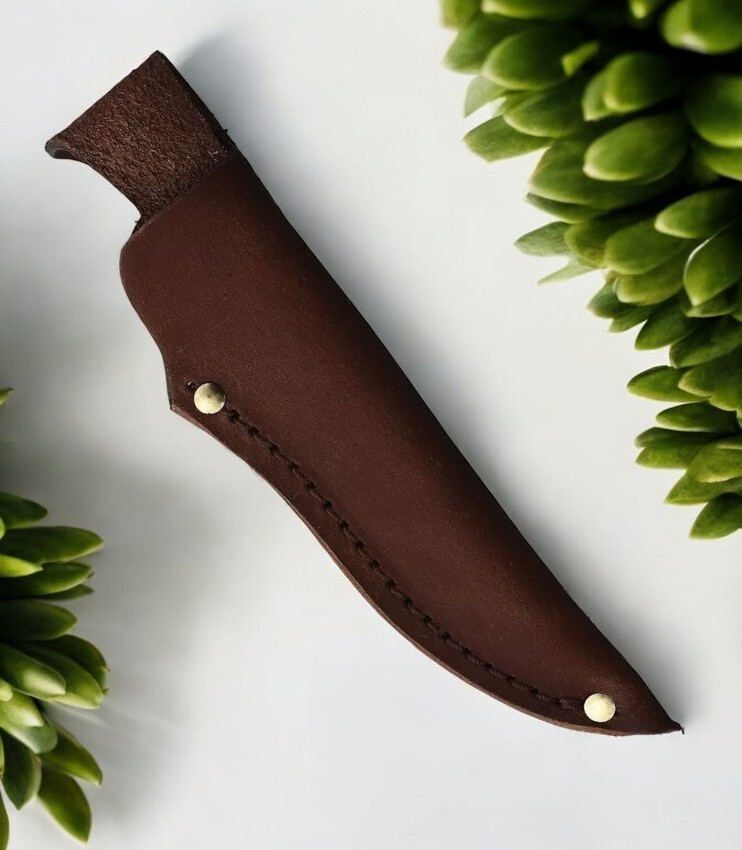 NEW Knife Sheath Fixed Blade Leather Fits Blades up to 6″ Brown Genuine Leather