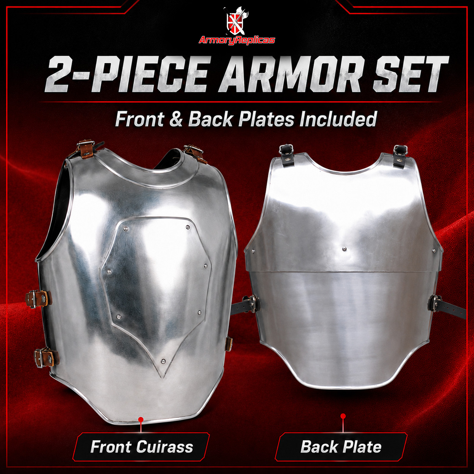 Legends in Steel Medieval Cuirass Body Armor Breastplate Back Plate Set LARP