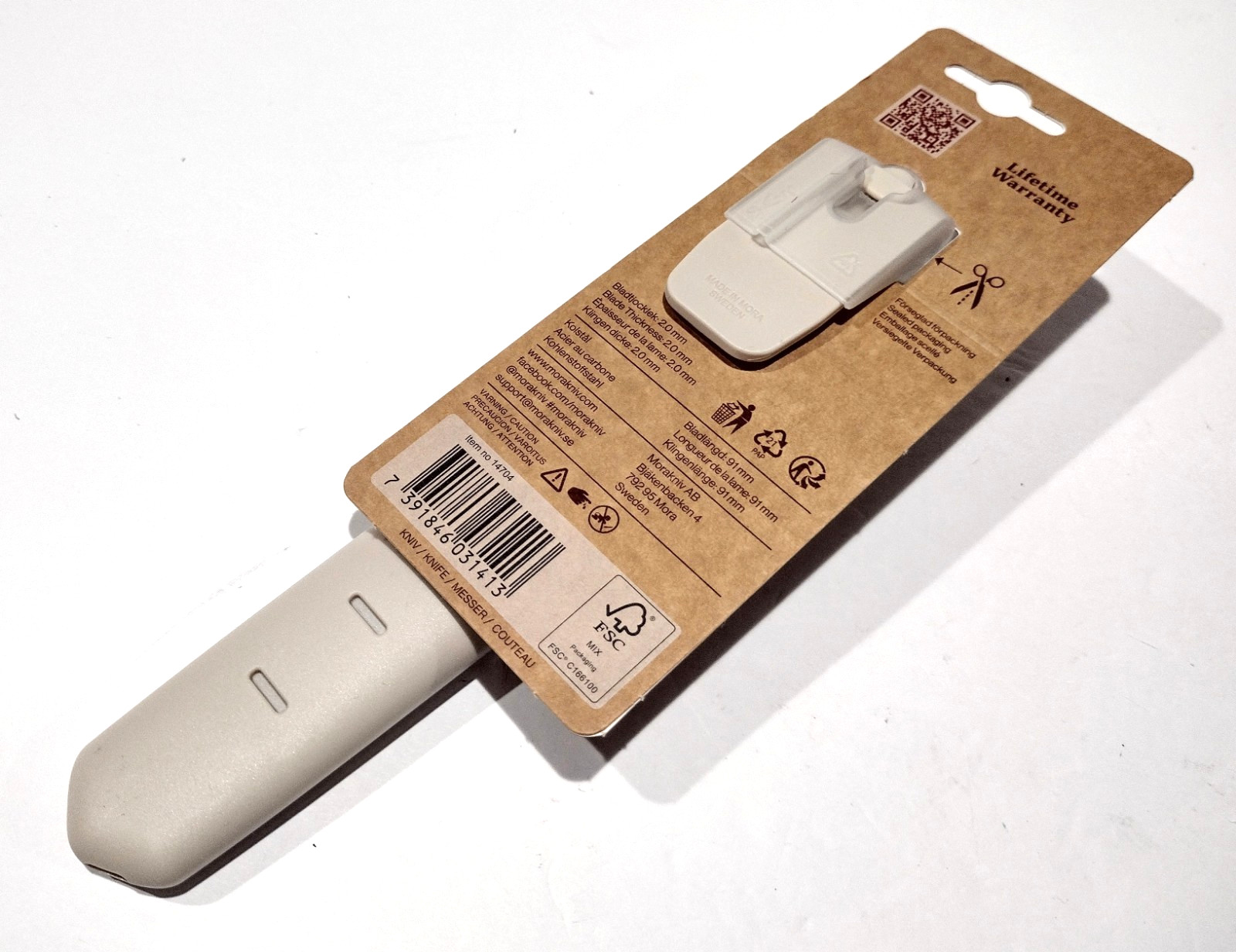 MORA SWEDEN MORAKNIV ORANGE/BEIGE RISBERG (C) GERMAN CARBON STEEL UTILITY KNIFE