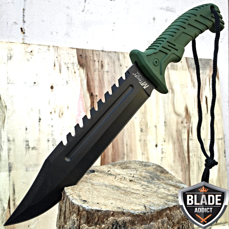 13″ TACTICAL SURVIVAL Rambo Hunting FIXED BLADE KNIFE Army Bowie w/ SHEATH New